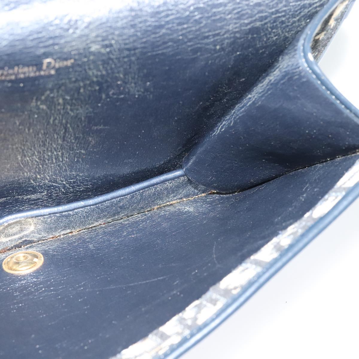 Christian Dior Trotter Canvas Shoulder Bag Navy Auth BD773