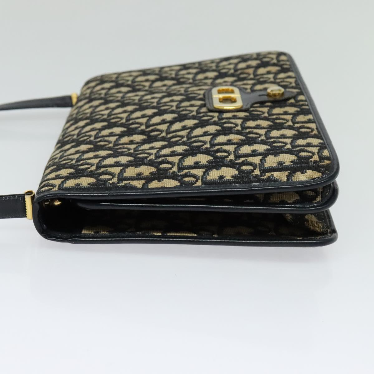 Christian Dior Trotter Canvas Shoulder Bag Navy Auth BD773