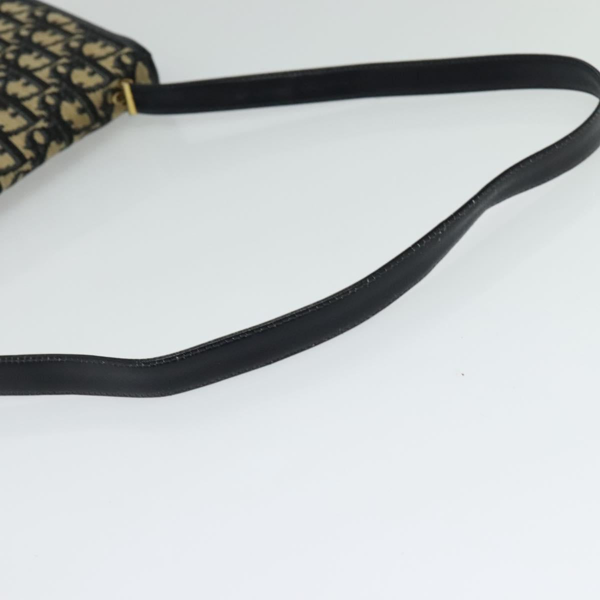 Christian Dior Trotter Canvas Shoulder Bag Navy Auth BD773