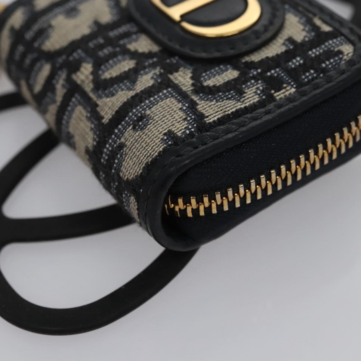 Christian Dior Trotter Canvas Oblique Phone Holder Airpods Case Navy Auth BD790V