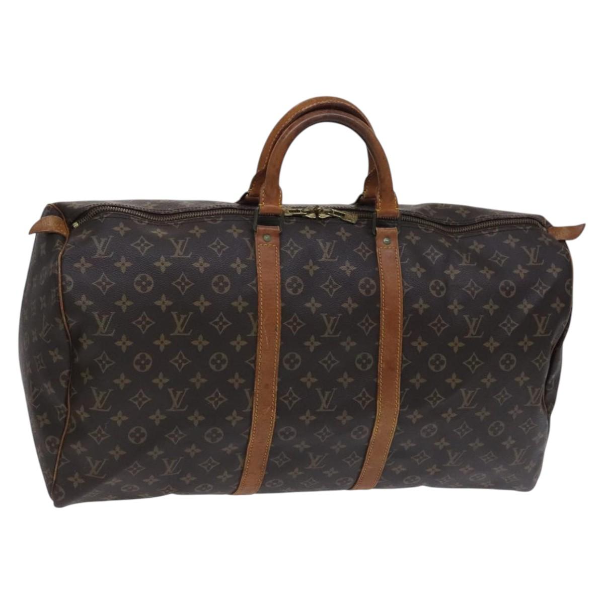 LOUIS VUITTON Monogram Keepall 55 Boston Bag M41424 LV Auth BD799