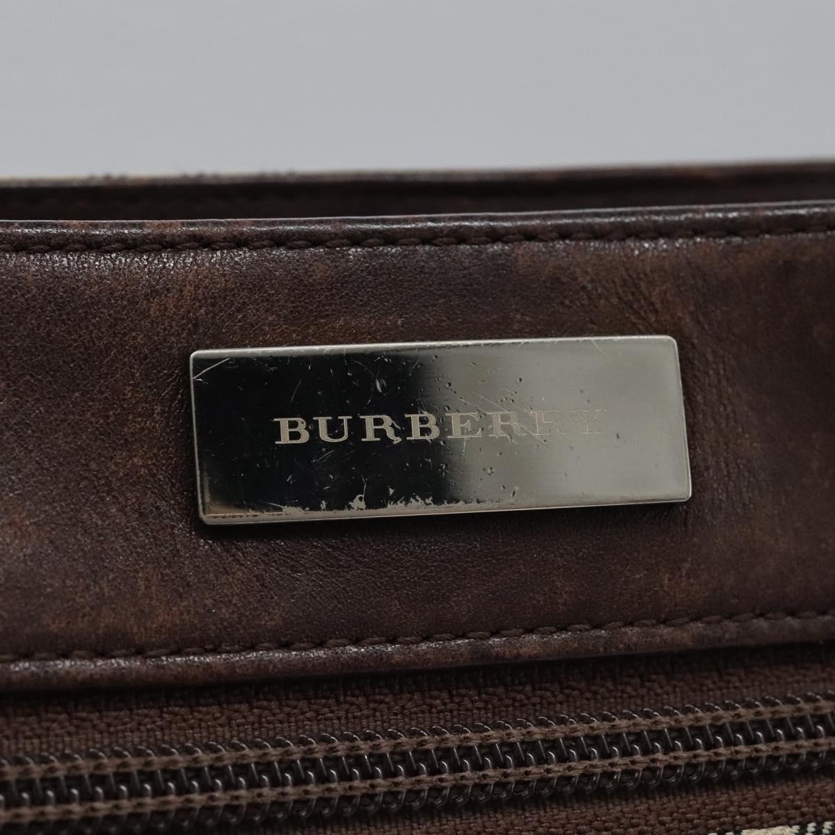 BURBERRY Nova Check Shoulder Bag Canvas Beige Auth BD829
