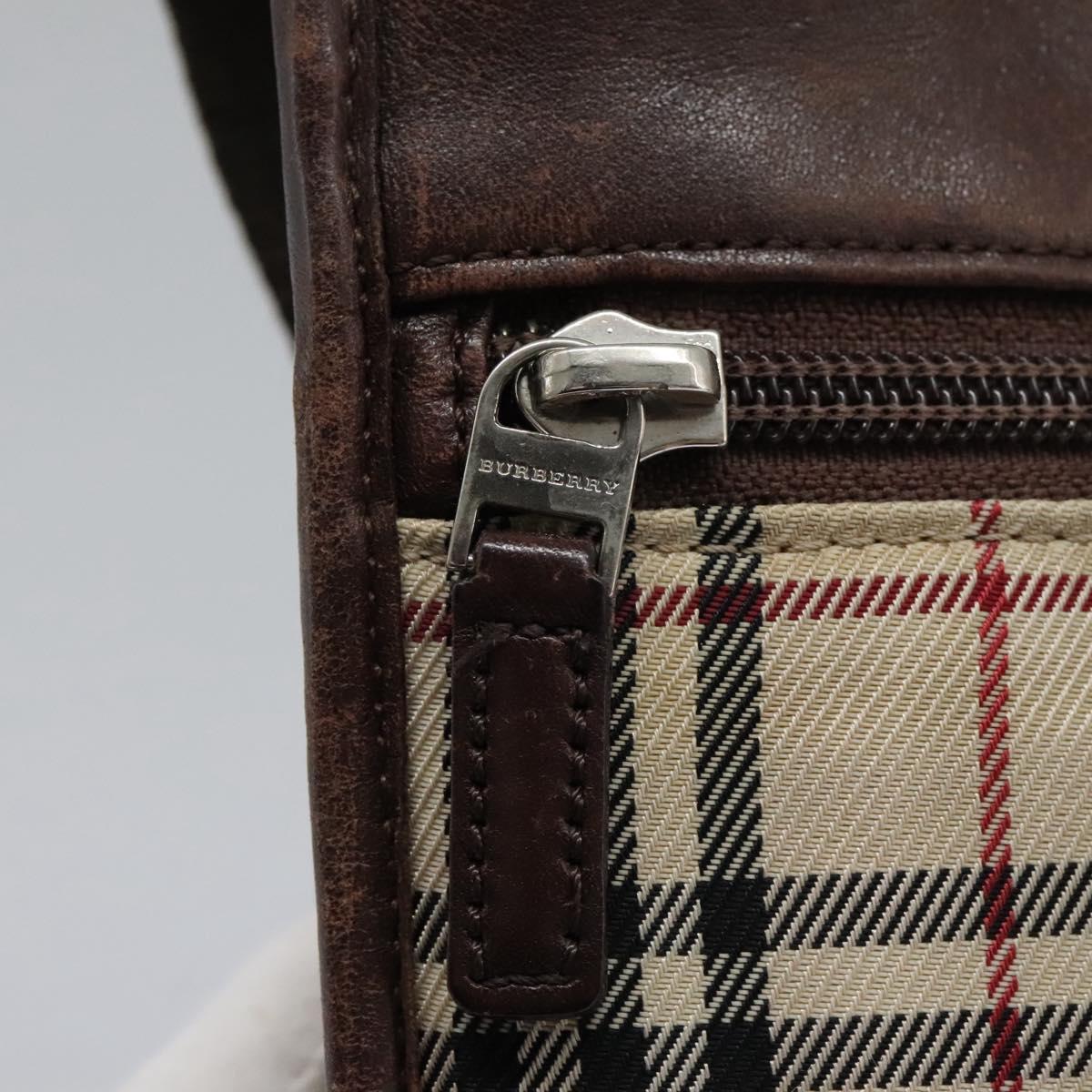 BURBERRY Nova Check Shoulder Bag Canvas Beige Auth BD829