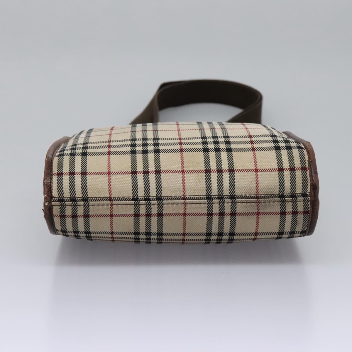 BURBERRY Nova Check Shoulder Bag Canvas Beige Auth BD829