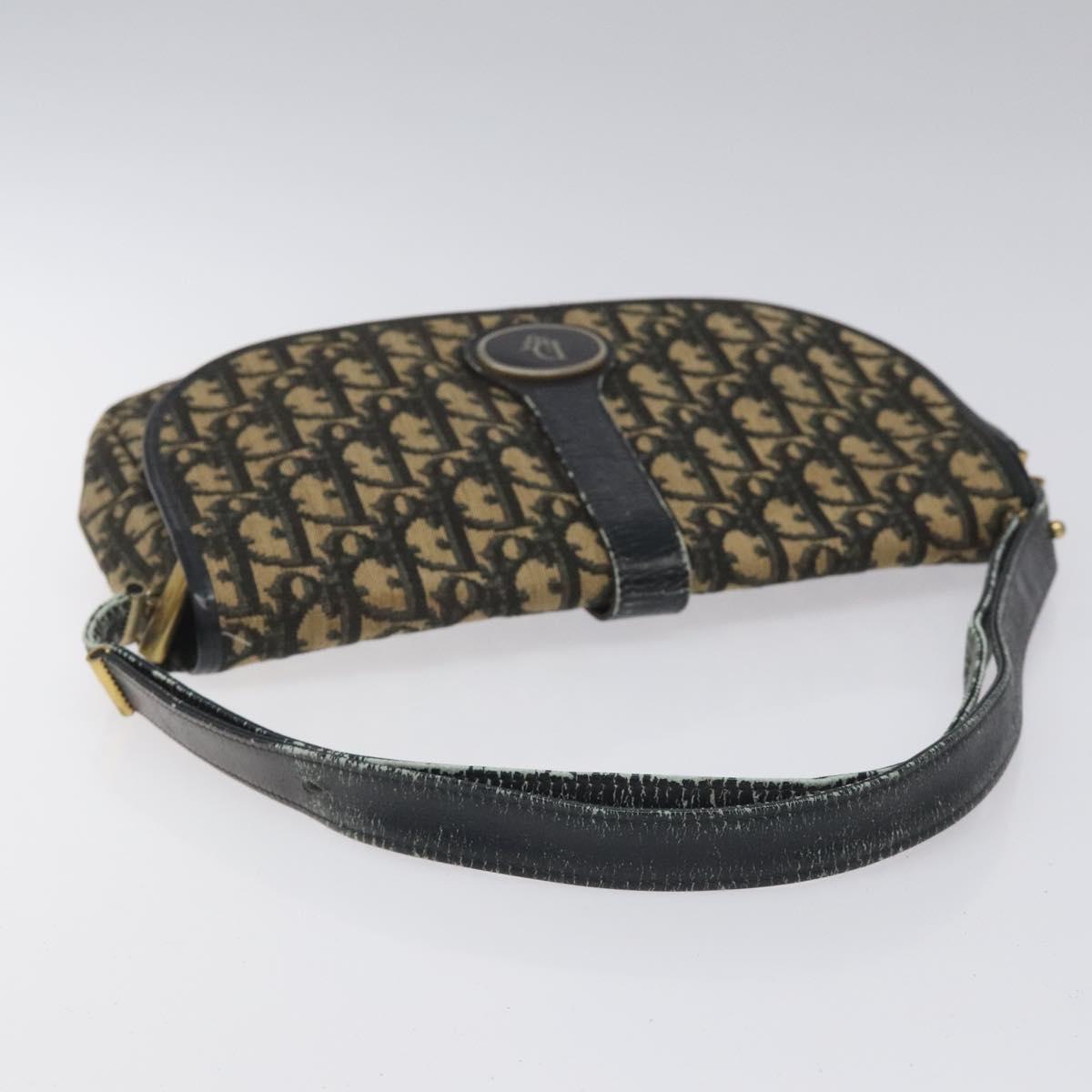 Christian Dior Trotter Canvas Shoulder Bag Navy Auth BD835