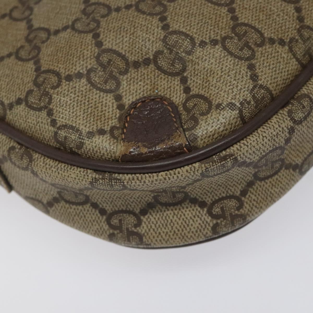 GUCCI GG Supreme Web Sherry Line Shoulder Bag PVC Beige 156 02 066 Auth BD867