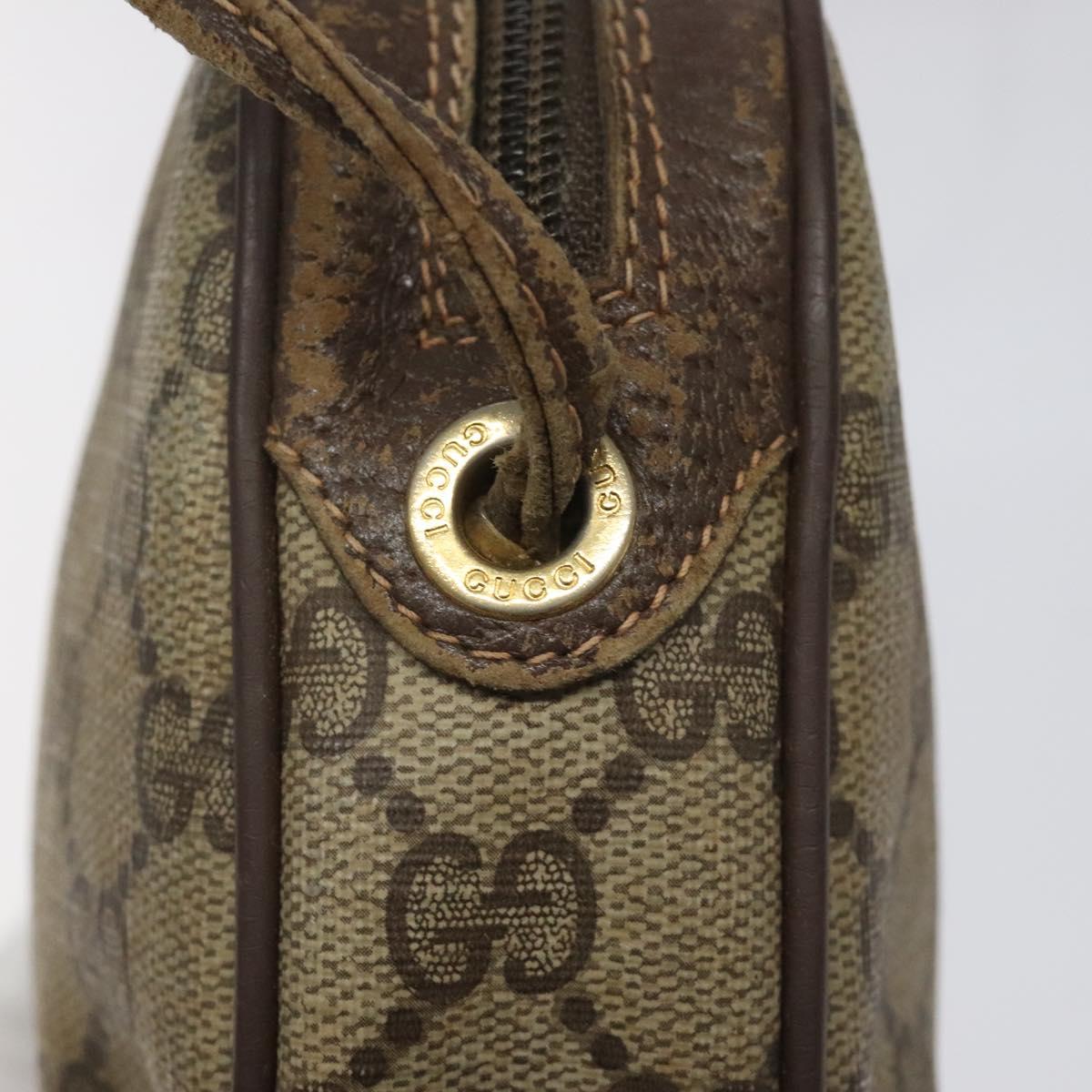 GUCCI GG Supreme Web Sherry Line Shoulder Bag PVC Beige 156 02 066 Auth BD867