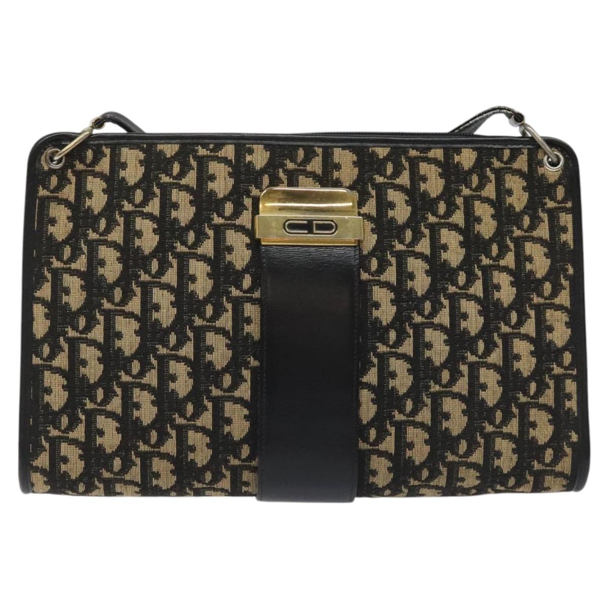 Christian Dior Trotter Canvas Shoulder Bag Navy Auth BD892