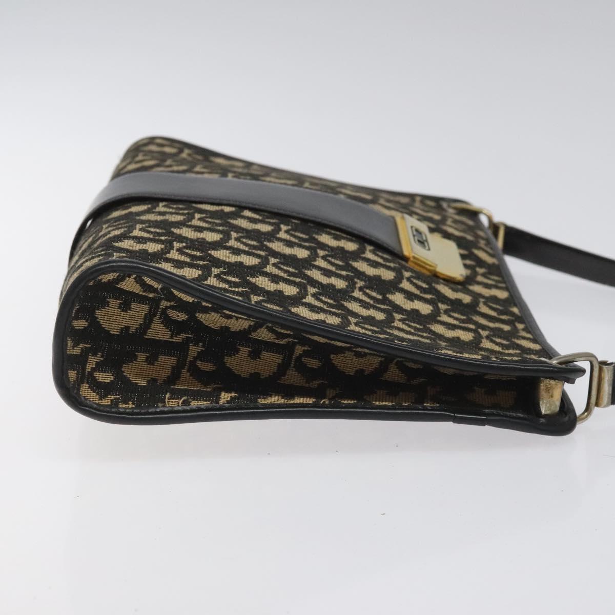 Christian Dior Trotter Canvas Shoulder Bag Navy Auth BD892