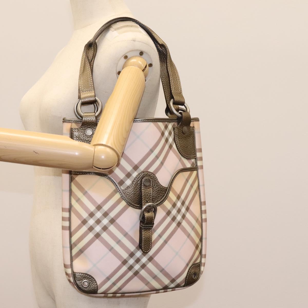 BURBERRY Nova Check Tote Bag PVC Pink Auth BD898