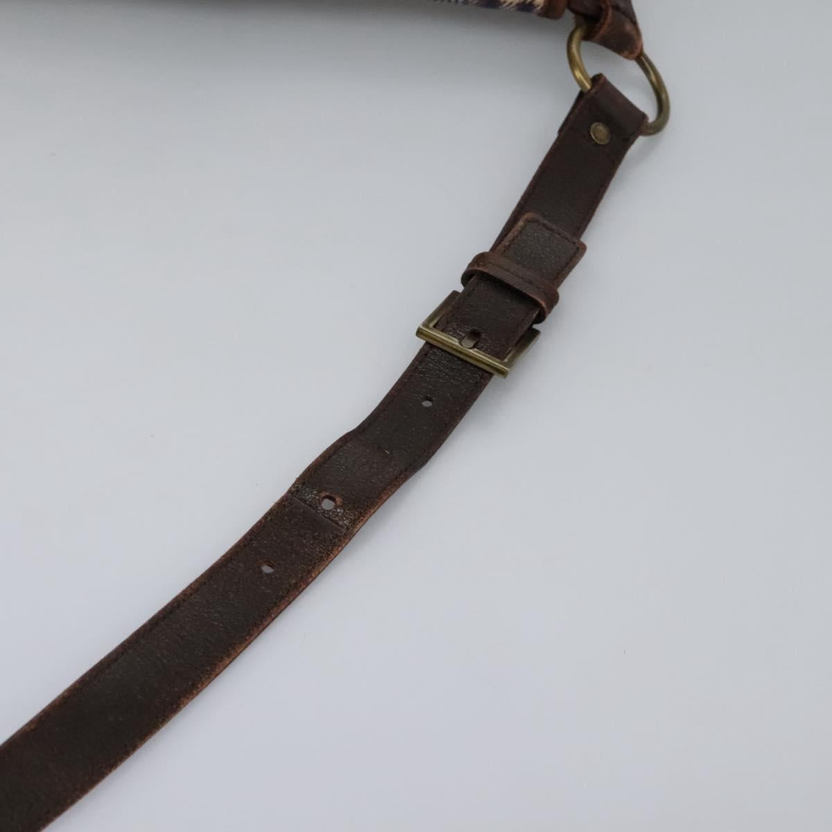 BURBERRY Nova Check Blue Label Shoulder Bag Canvas Beige Auth BD899