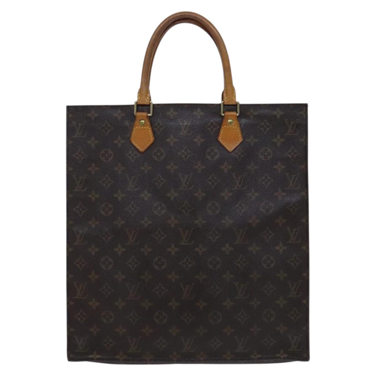 LOUIS VUITTON Monogram Sac Plat Hand Bag M51140 LV Auth BD912