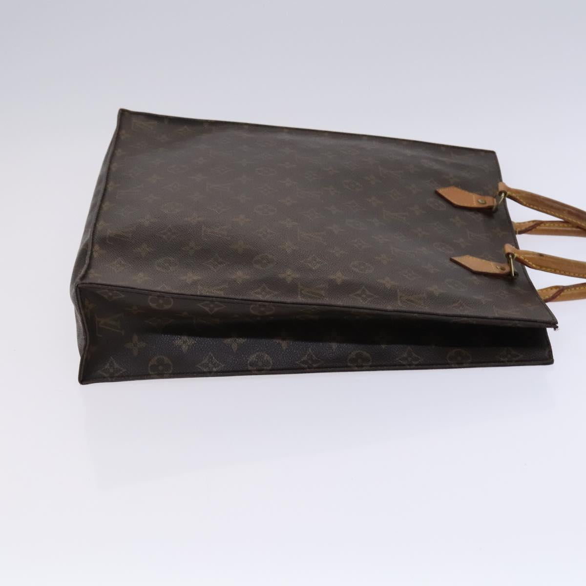 LOUIS VUITTON Monogram Sac Plat Hand Bag M51140 LV Auth BD912