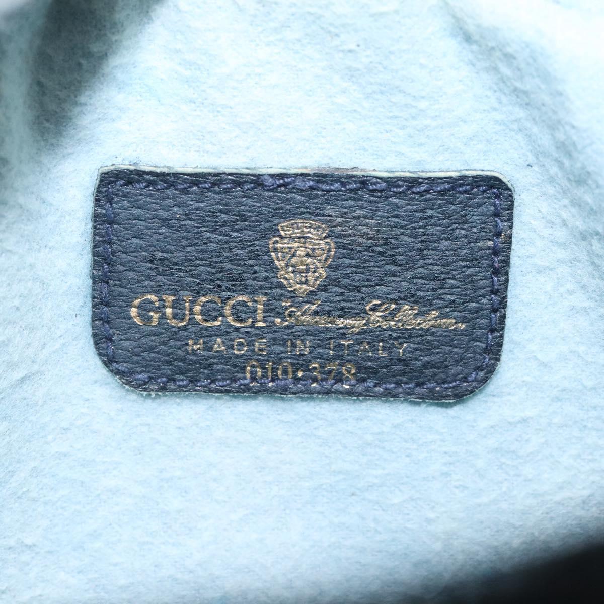 GUCCI GG Supreme Sherry Line Shoulder Bag PVC Navy Red 010 378 Auth BD927