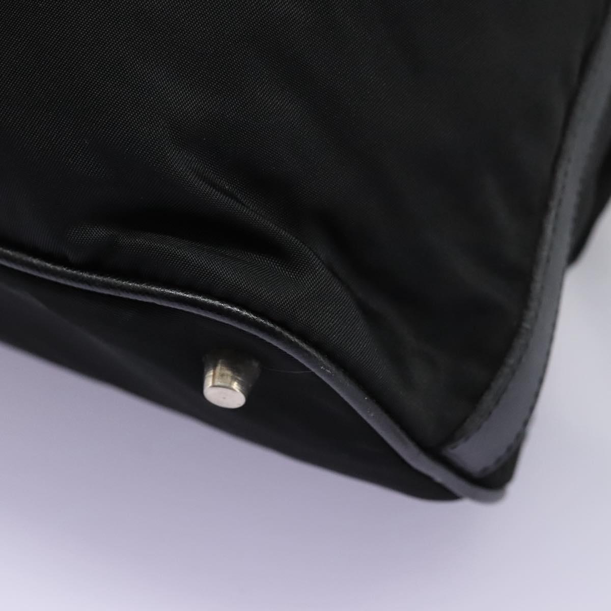 PRADA Shoulder Bag Nylon Black Gold Auth BD928V