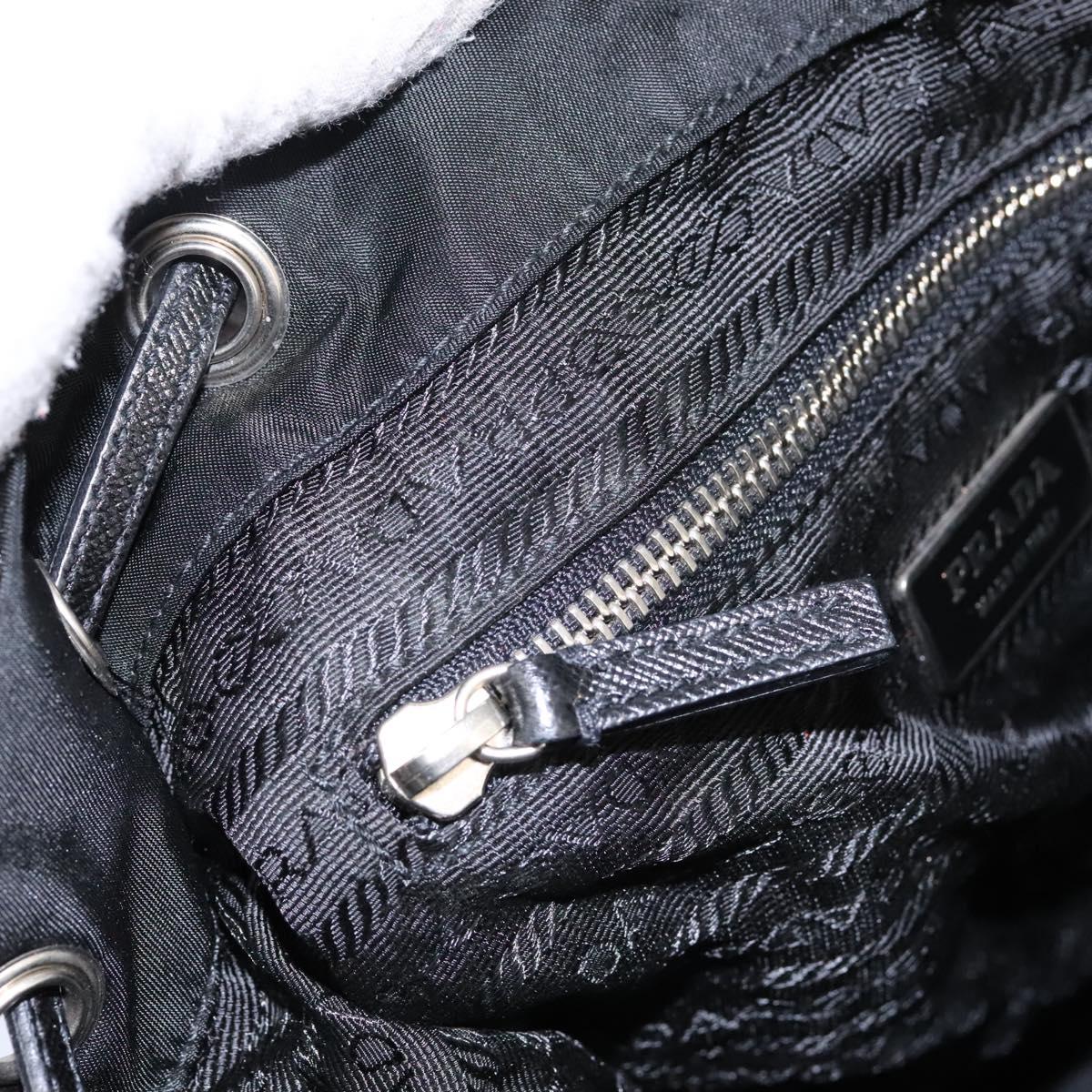 PRADA Shoulder Bag Nylon Black Gold Auth BD928V