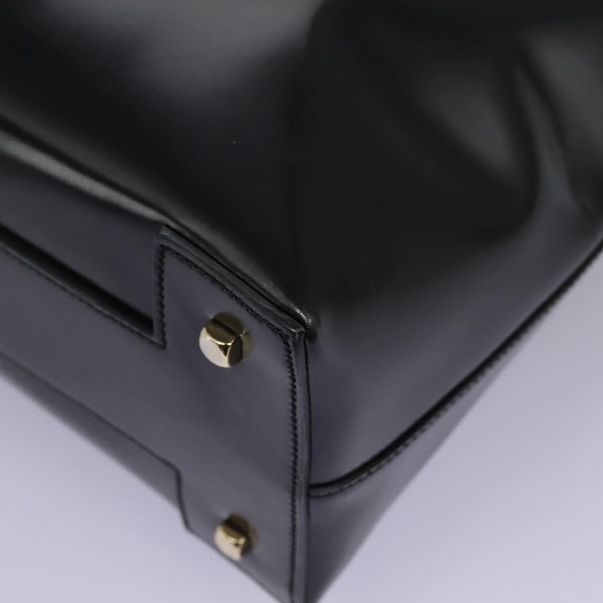 Salvatore Ferragamo Gancini Hand Bag Patent leather 2way Black Auth BD930