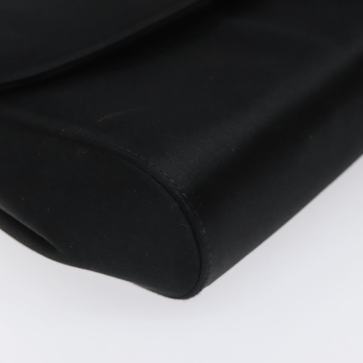 Salvatore Ferragamo Shoulder Bag Satin Black Auth BD949