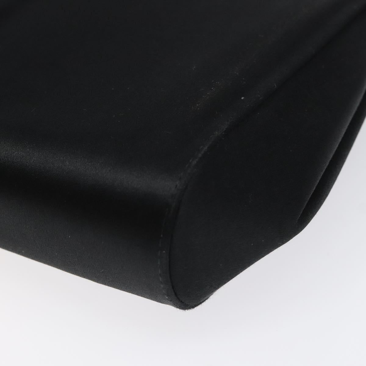 Salvatore Ferragamo Shoulder Bag Satin Black Auth BD949