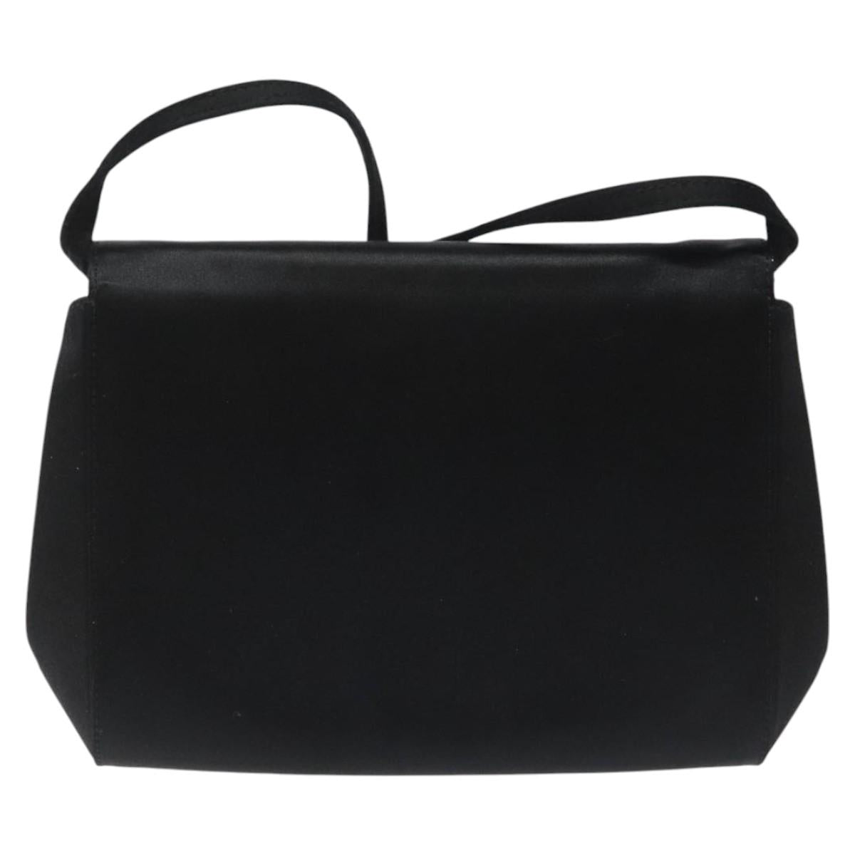Salvatore Ferragamo Shoulder Bag Satin Black Auth BD949