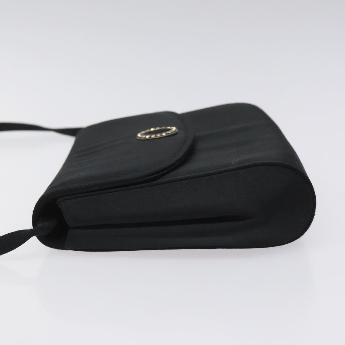 Salvatore Ferragamo Shoulder Bag Satin Black Auth BD949