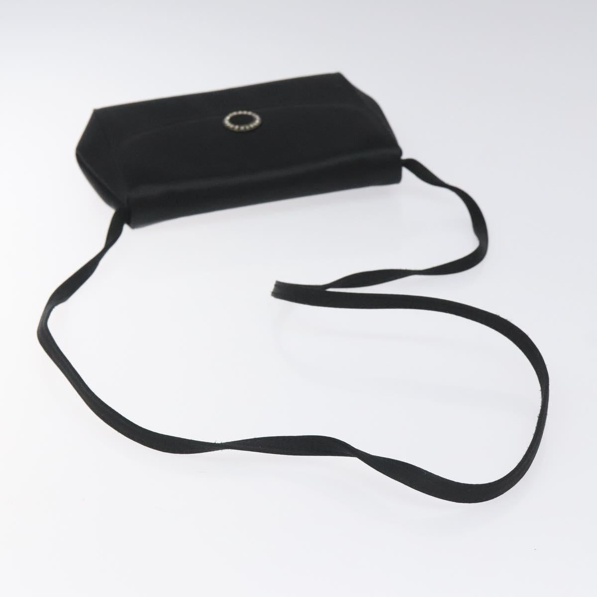 Salvatore Ferragamo Shoulder Bag Satin Black Auth BD949