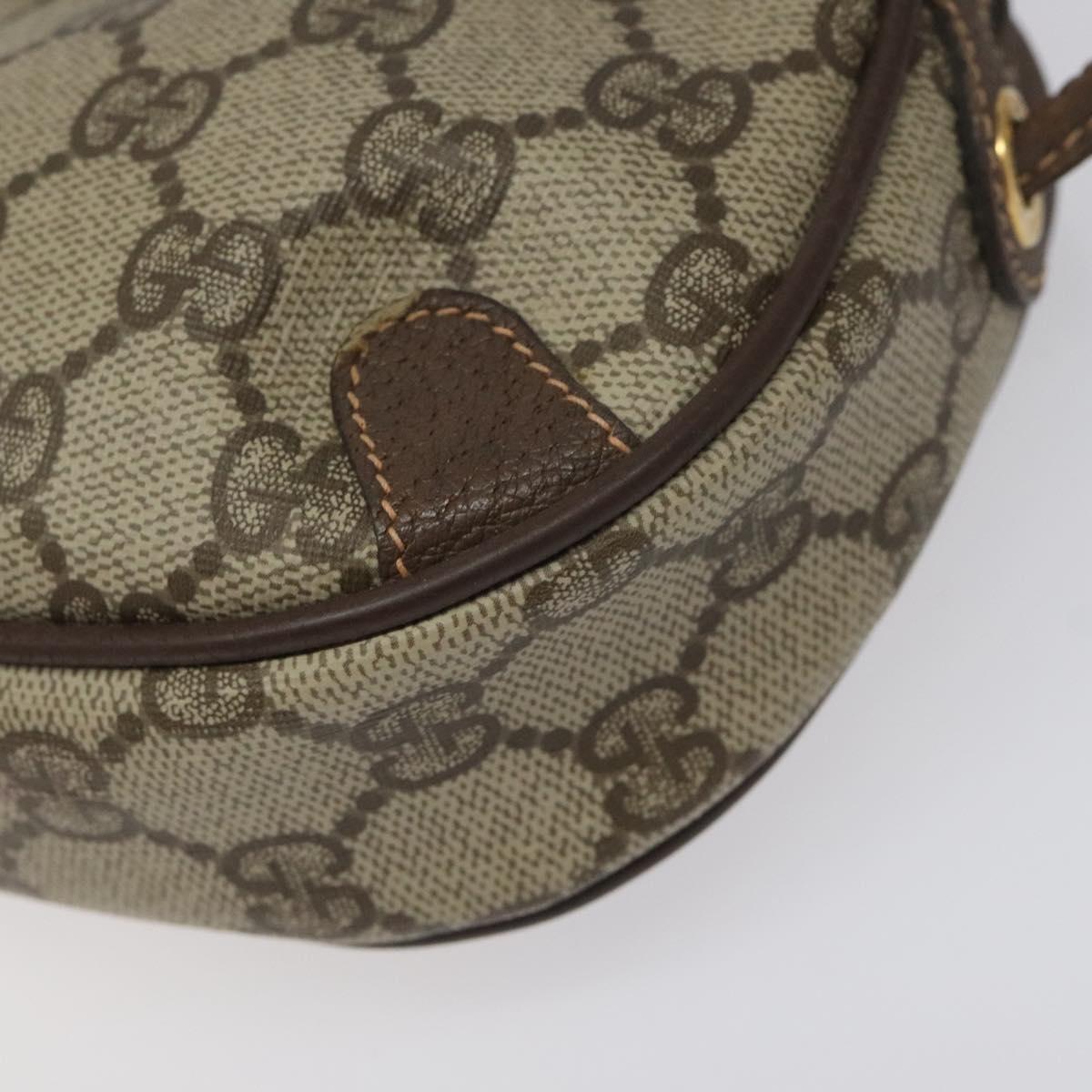 GUCCI GG Supreme Web Sherry Line Shoulder Bag PVC Beige 156 02 066 Auth BD958