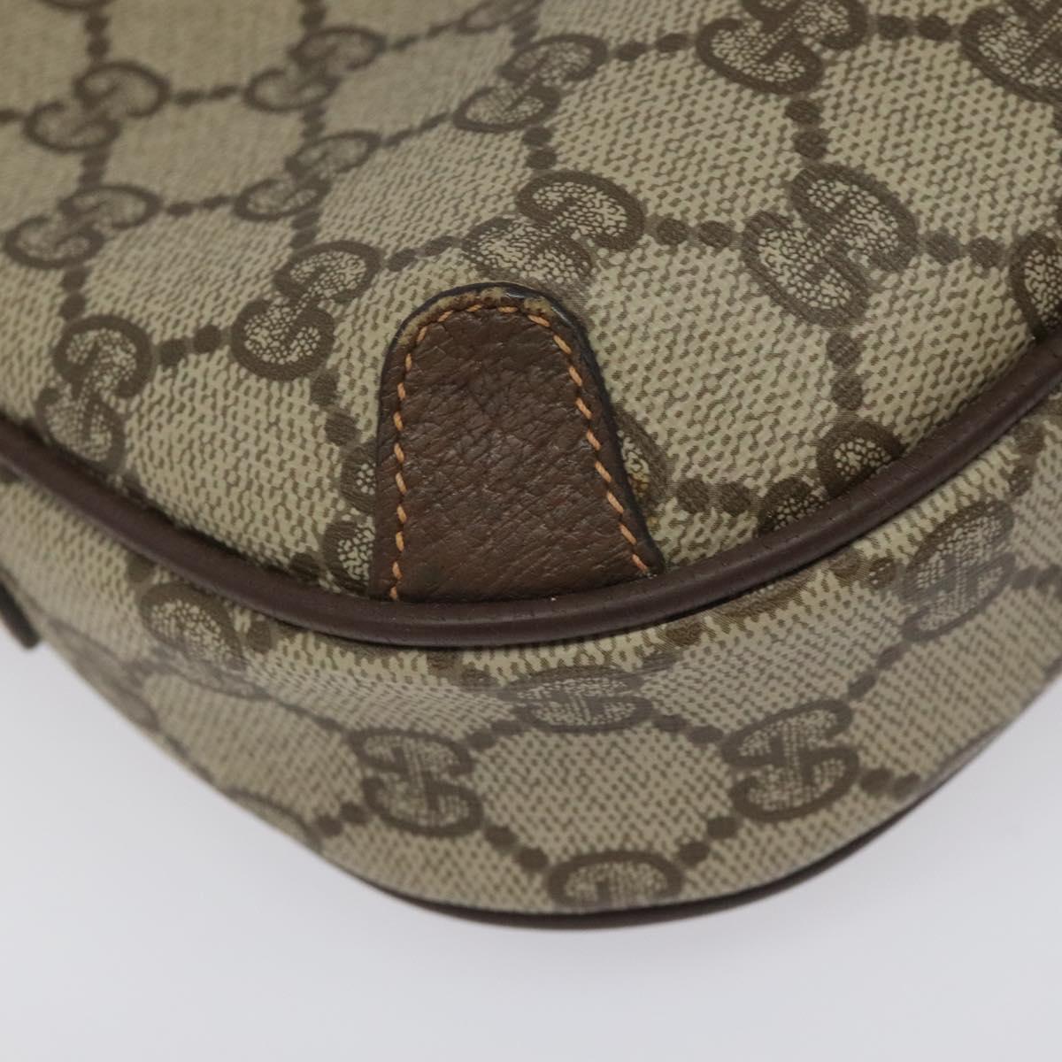 GUCCI GG Supreme Web Sherry Line Shoulder Bag PVC Beige 156 02 066 Auth BD958