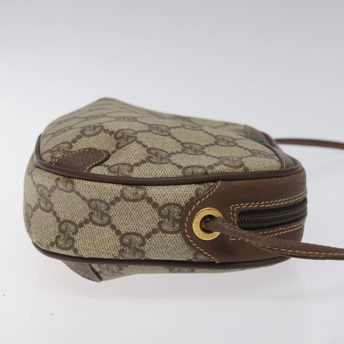 GUCCI GG Supreme Web Sherry Line Shoulder Bag PVC Beige 156 02 066 Auth BD958