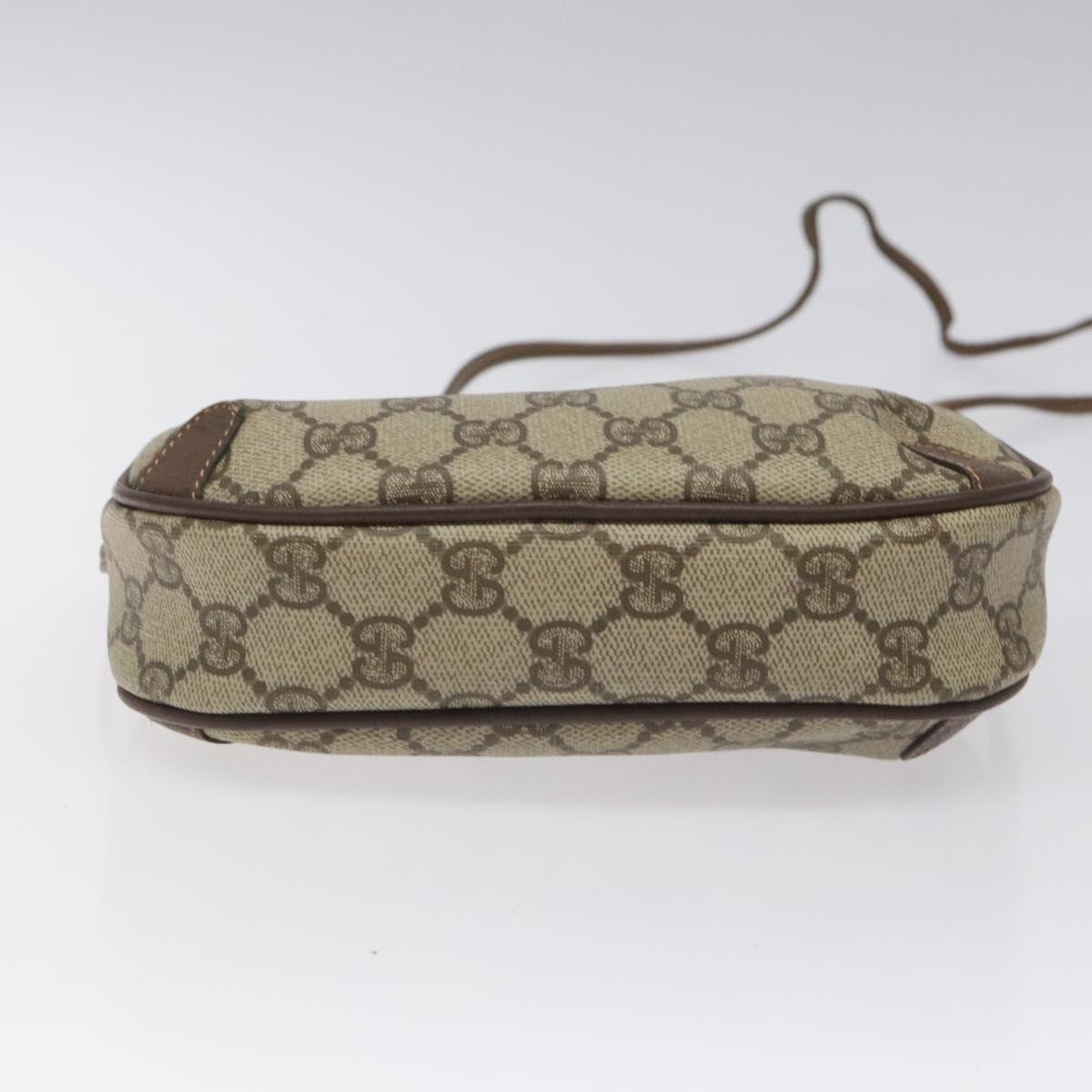 GUCCI GG Supreme Web Sherry Line Shoulder Bag PVC Beige 156 02 066 Auth BD958