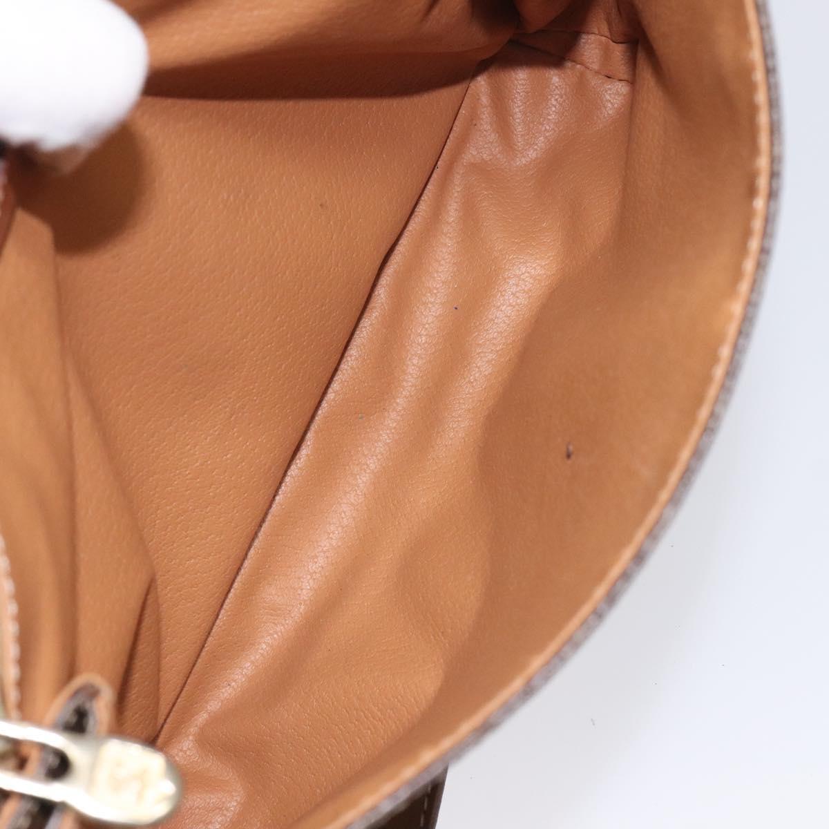 CELINE Macadam Canvas Shoulder Bag PVC Leather Brown Gold Auth BD960