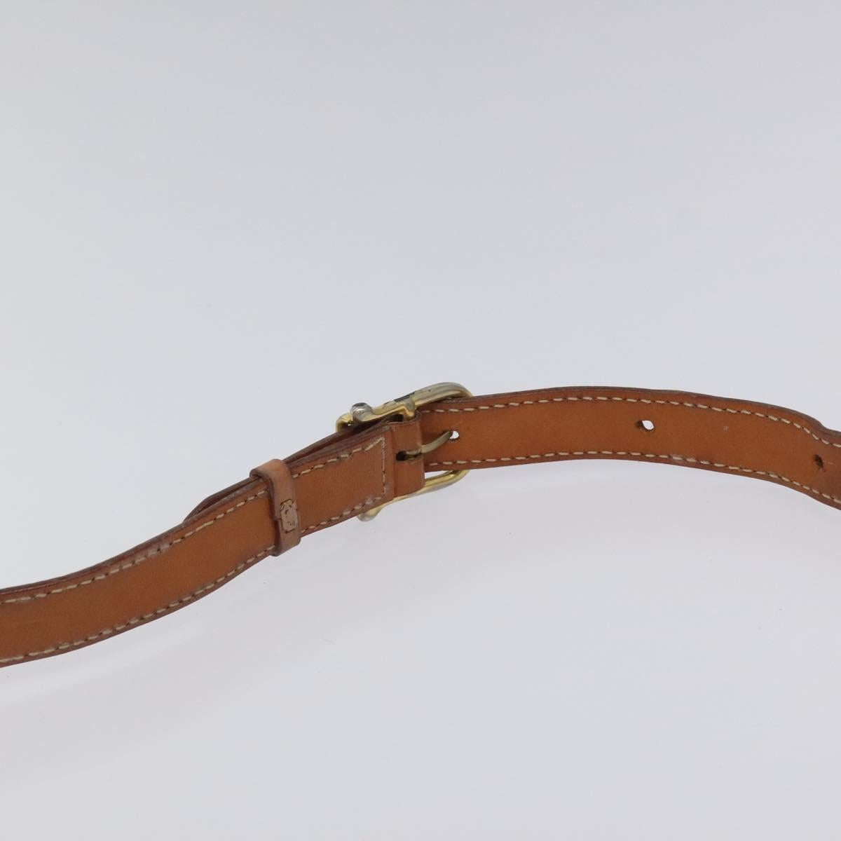 CELINE Macadam Canvas Shoulder Bag PVC Leather Brown Gold Auth BD960