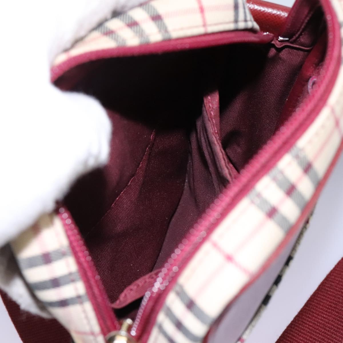 BURBERRY Nova Check Shoulder Bag Canvas Beige Gold Auth BD962