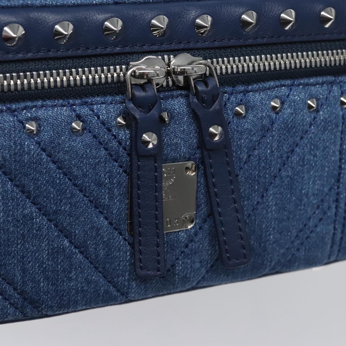 MCM Vanity Pouch Denim 2way Blue Auth BD970V