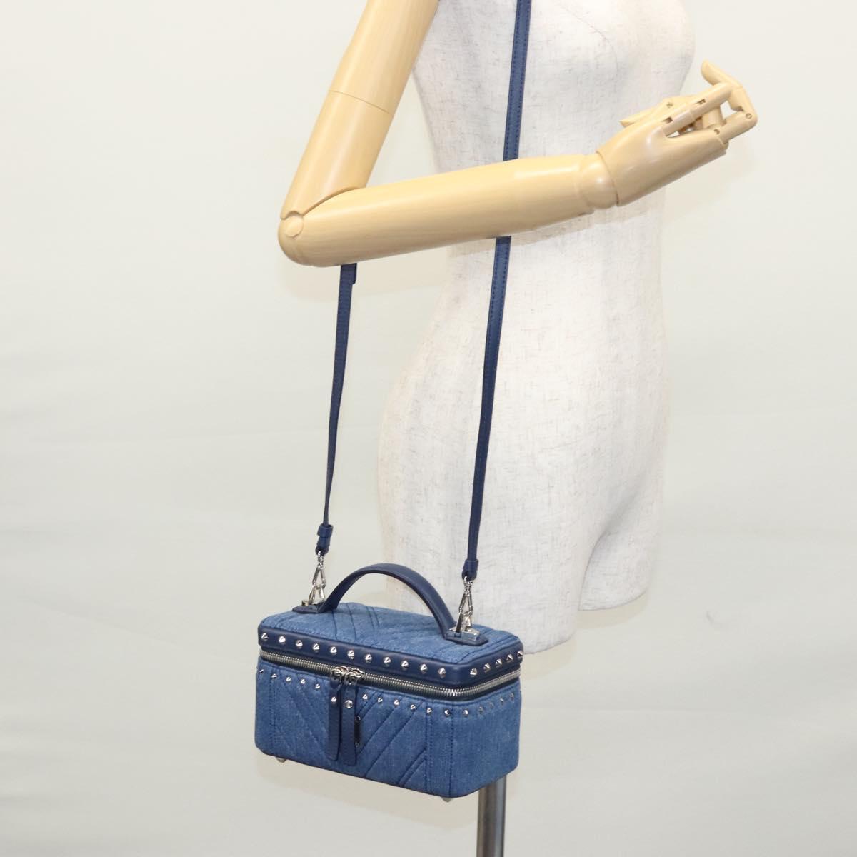 MCM Vanity Pouch Denim 2way Blue Auth BD970V