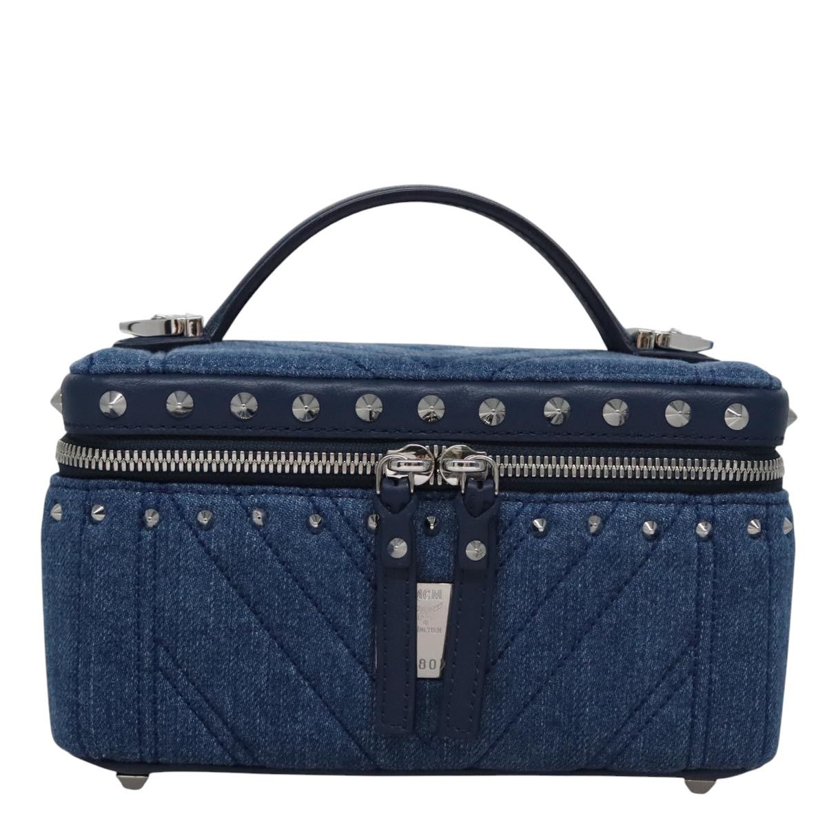 MCM Vanity Pouch Denim 2way Blue Auth BD970V