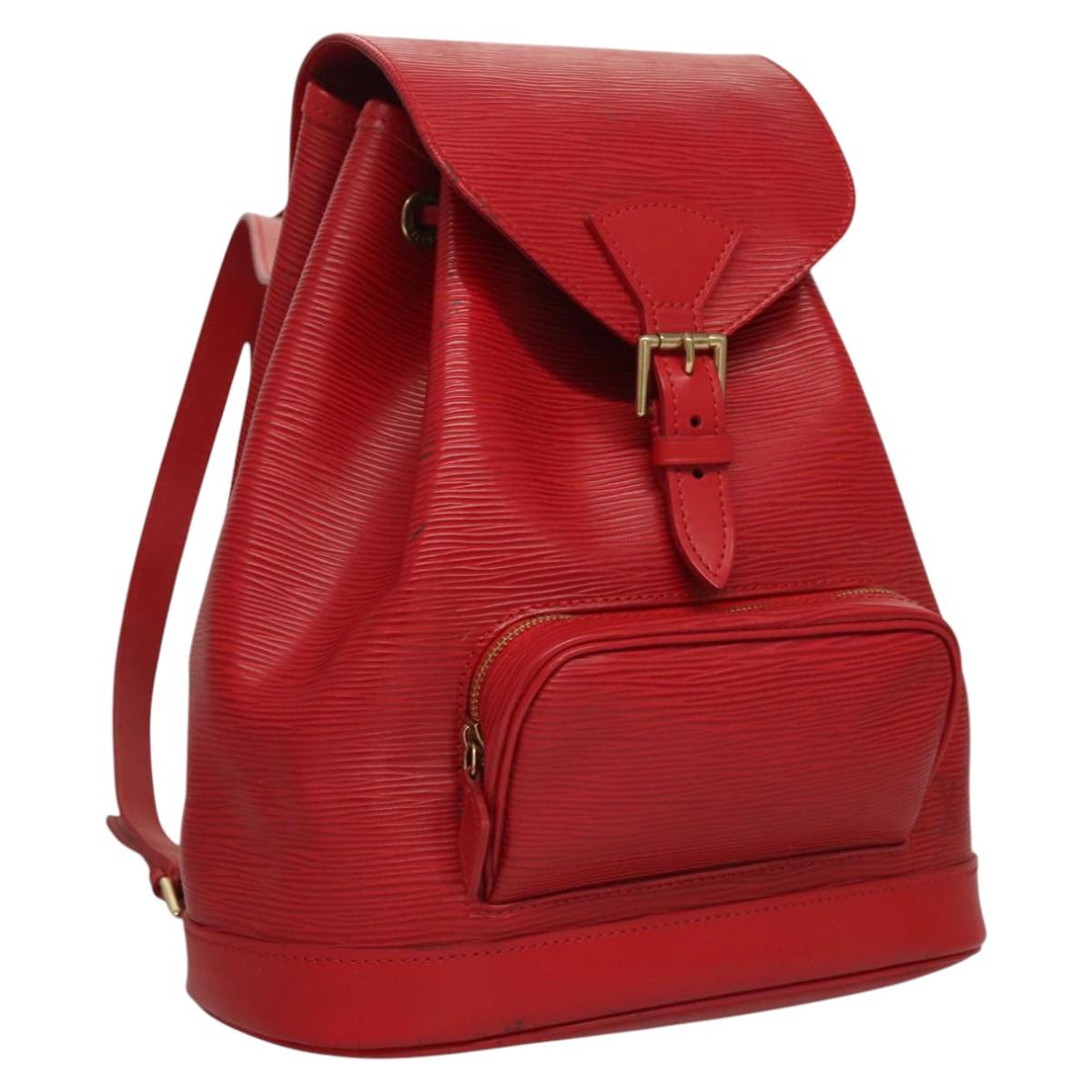 LOUIS VUITTON Epi Montsouris MM Backpack Monaco 700th Red LV Auth BD973SAV