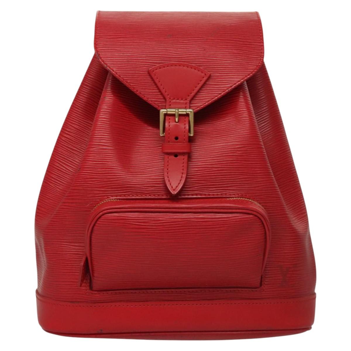 LOUIS VUITTON Epi Montsouris MM Backpack Monaco 700th Red LV Auth BD973SAV