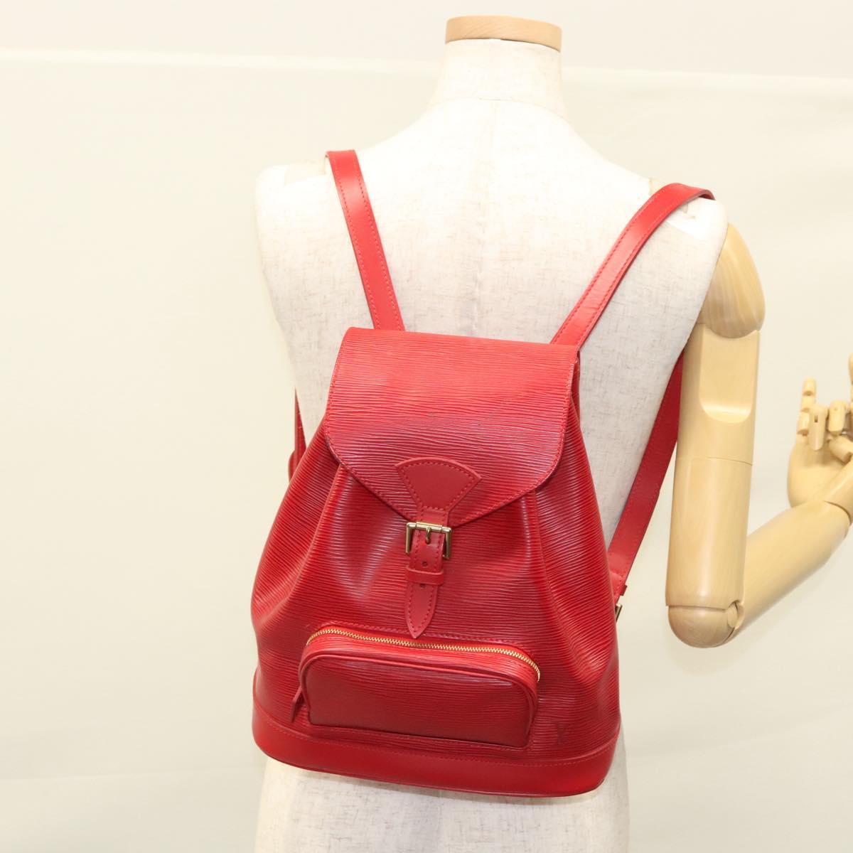 LOUIS VUITTON Epi Montsouris MM Backpack Monaco 700th Red LV Auth BD973SAV