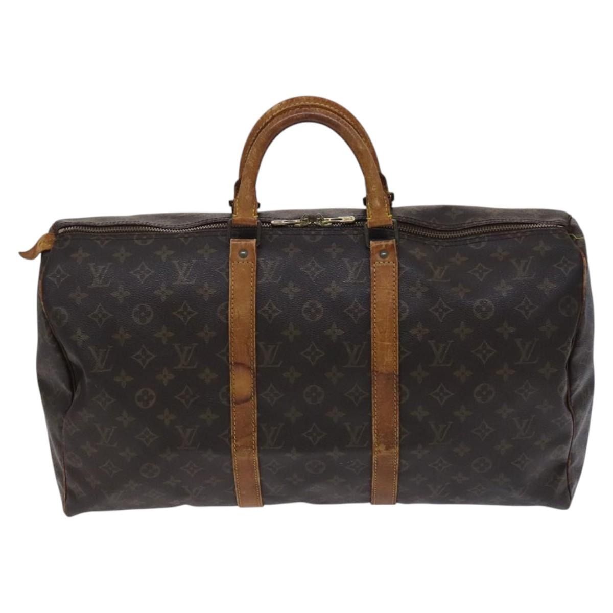 LOUIS VUITTON Monogram Keepall 50 Boston Bag M41426 LV Auth BD976