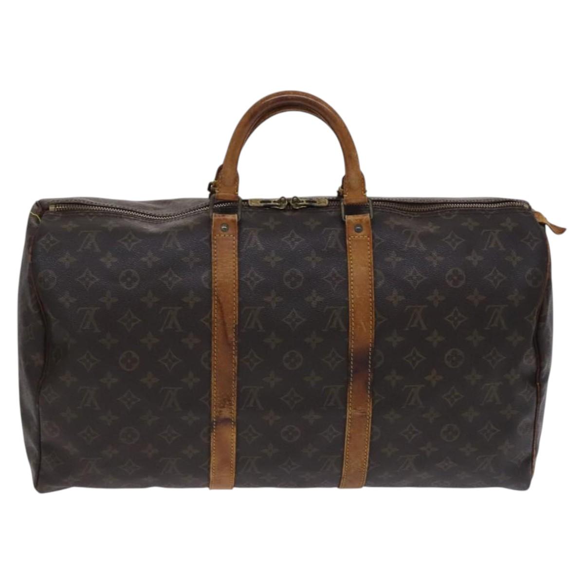 LOUIS VUITTON Monogram Keepall 50 Boston Bag M41426 LV Auth BD976