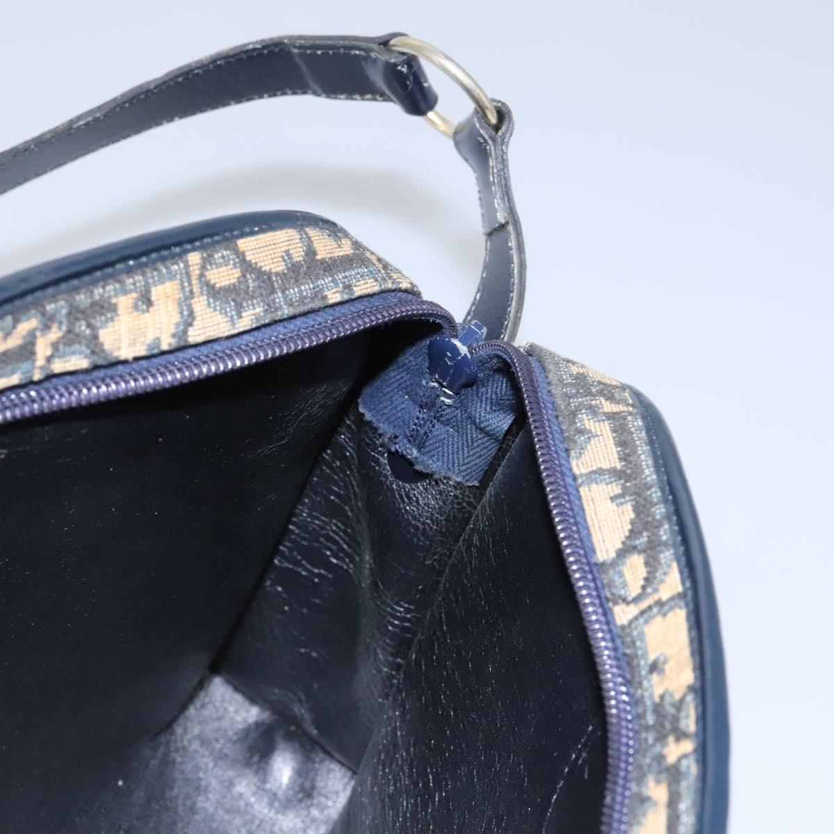 Christian Dior Trotter Canvas Shoulder Bag Navy Auth BD989