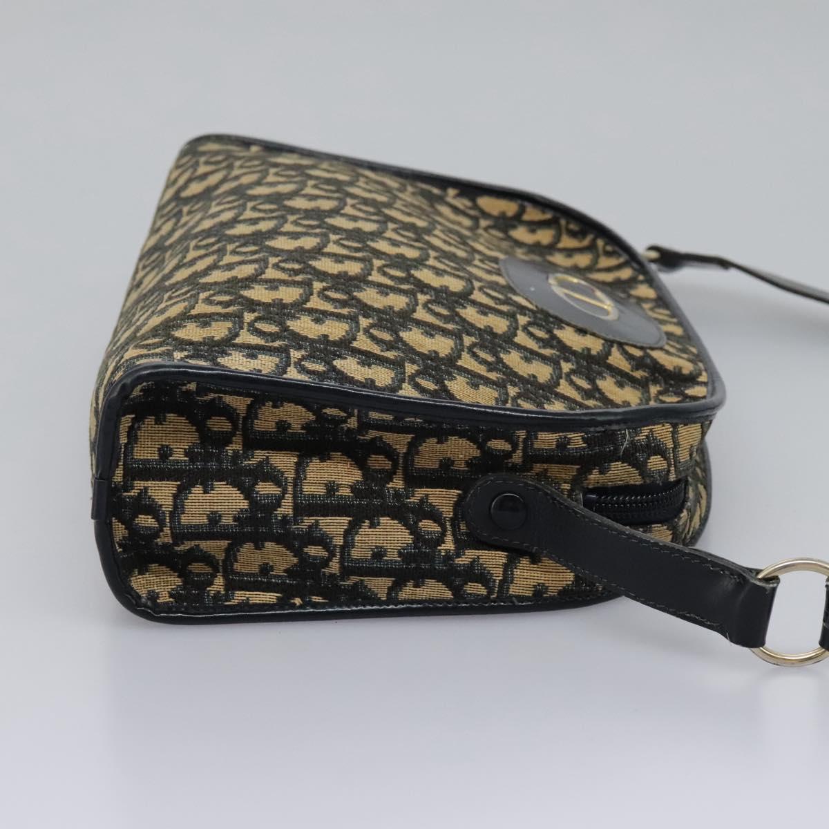 Christian Dior Trotter Canvas Shoulder Bag Navy Auth BD989