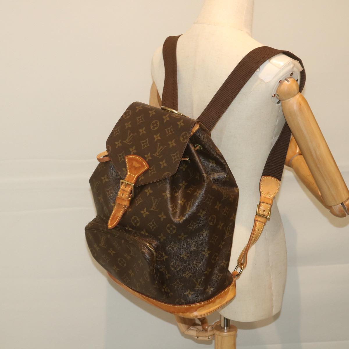 LOUIS VUITTON Monogram Montsouris GM Backpack M51135 LV Auth bh132