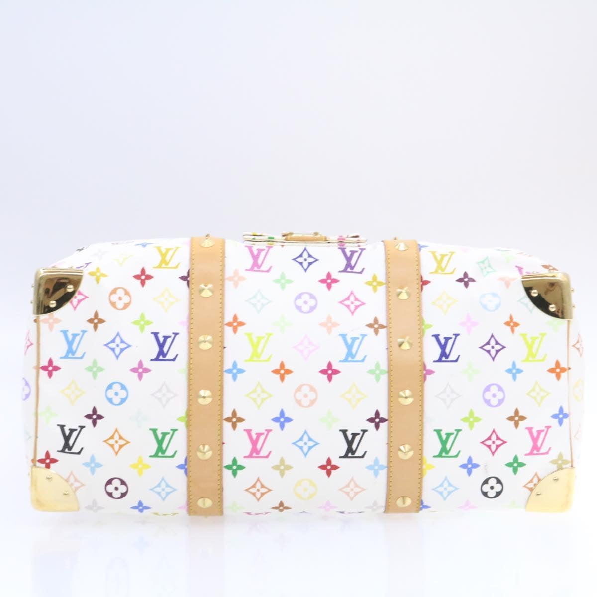 LOUIS VUITTON Monogram Multicolor Keepall 45 Boston Bag White M92641 LV am191bA