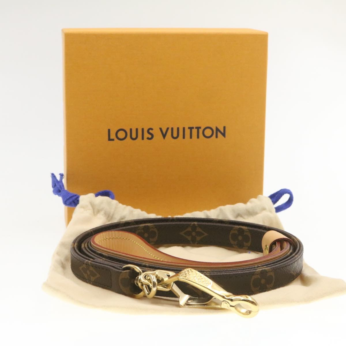 LOUIS VUITTON Monogram Less Baxter MM Dog Leash LV Auth am256b