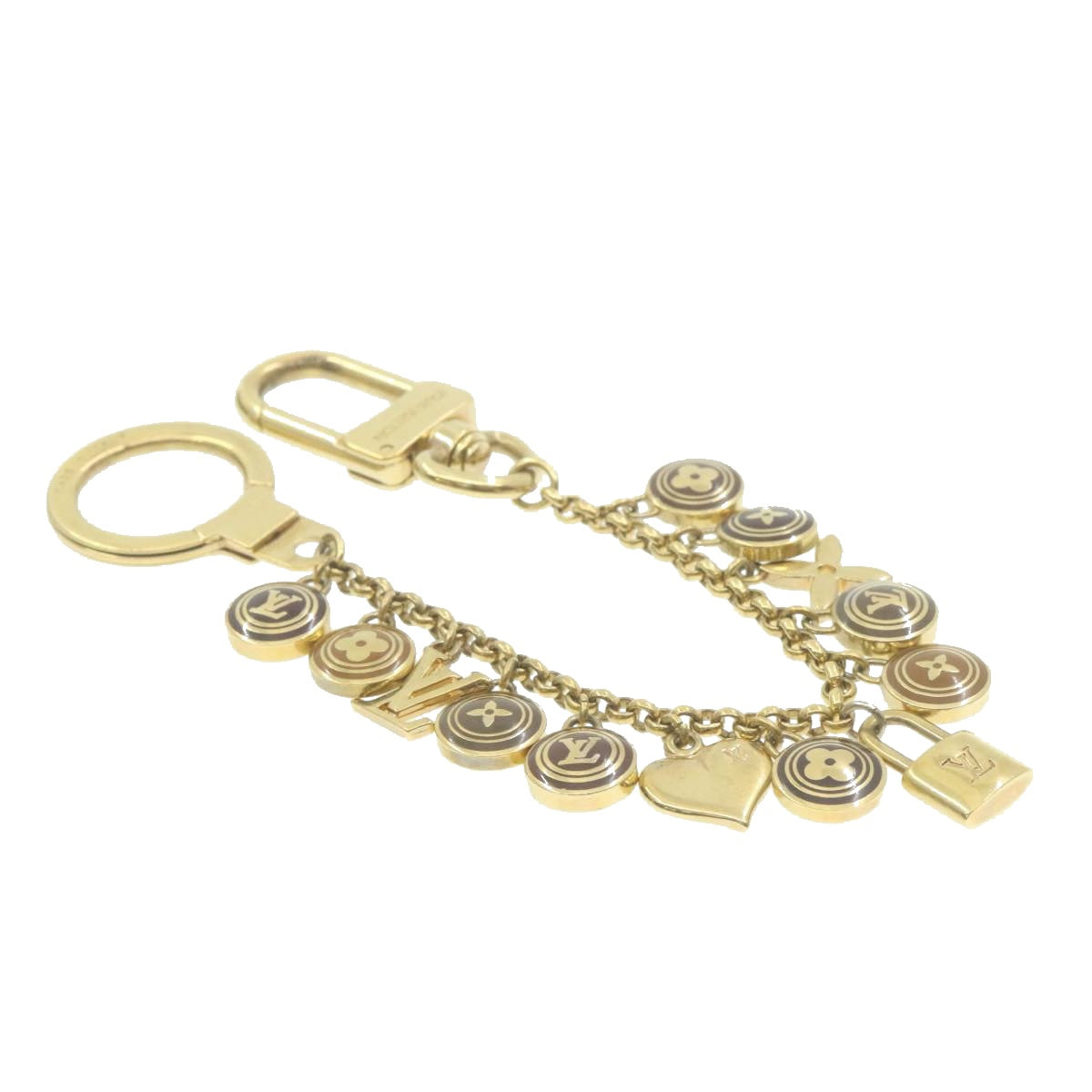 LOUIS VUITTON Porte Cles Chainne Pastille Bag Charm Gold M65386 LV Auth am322b