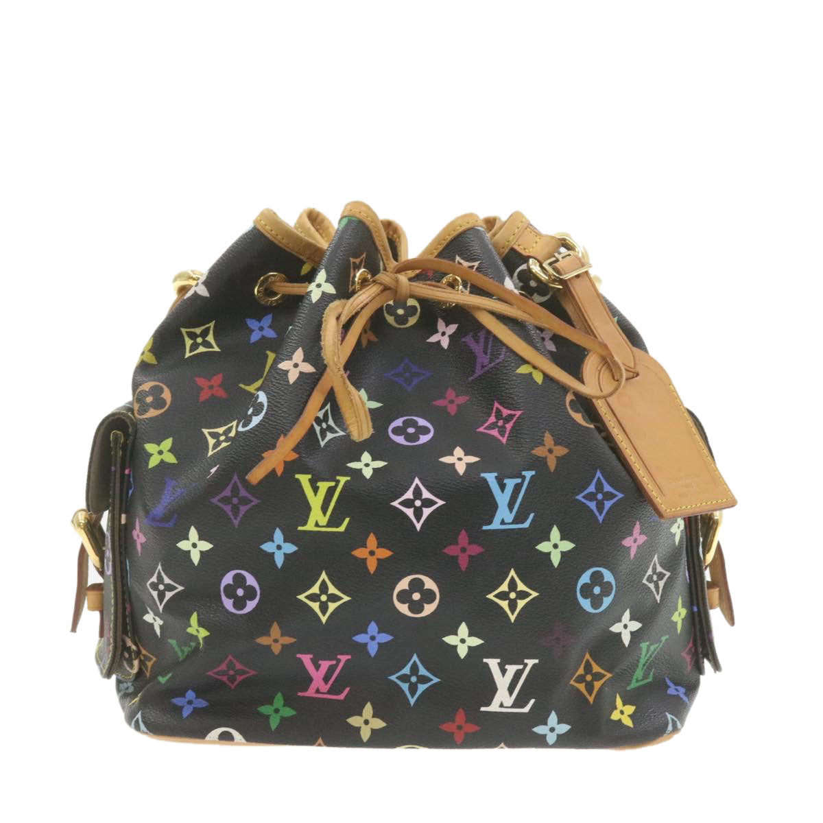 LOUIS VUITTON Monogram Multicolor Noe Shoulder Bag Black M42230 LV Auth am337bSAV