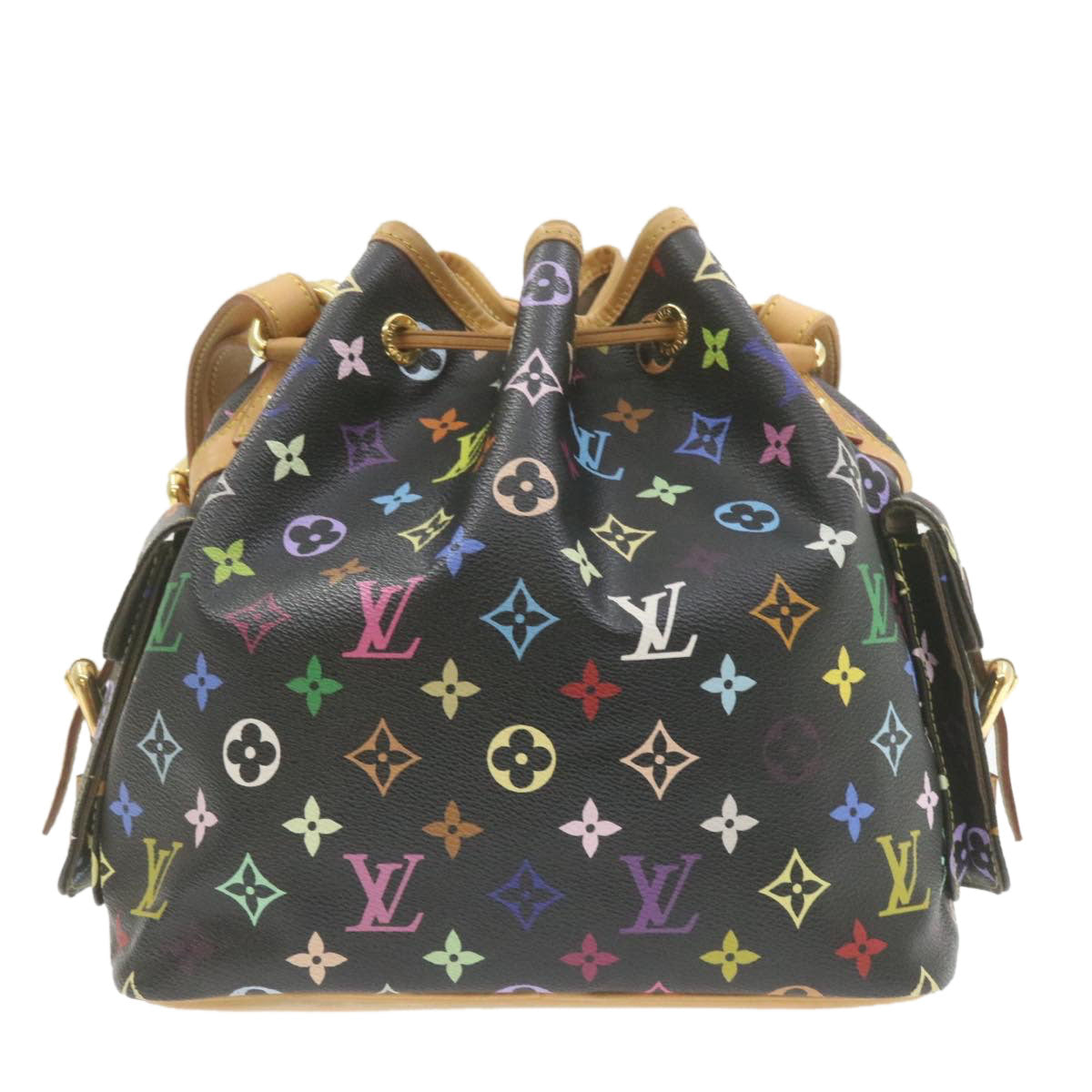 LOUIS VUITTON Monogram Multicolor Noe Shoulder Bag Black M42230 LV Auth am337bSAV