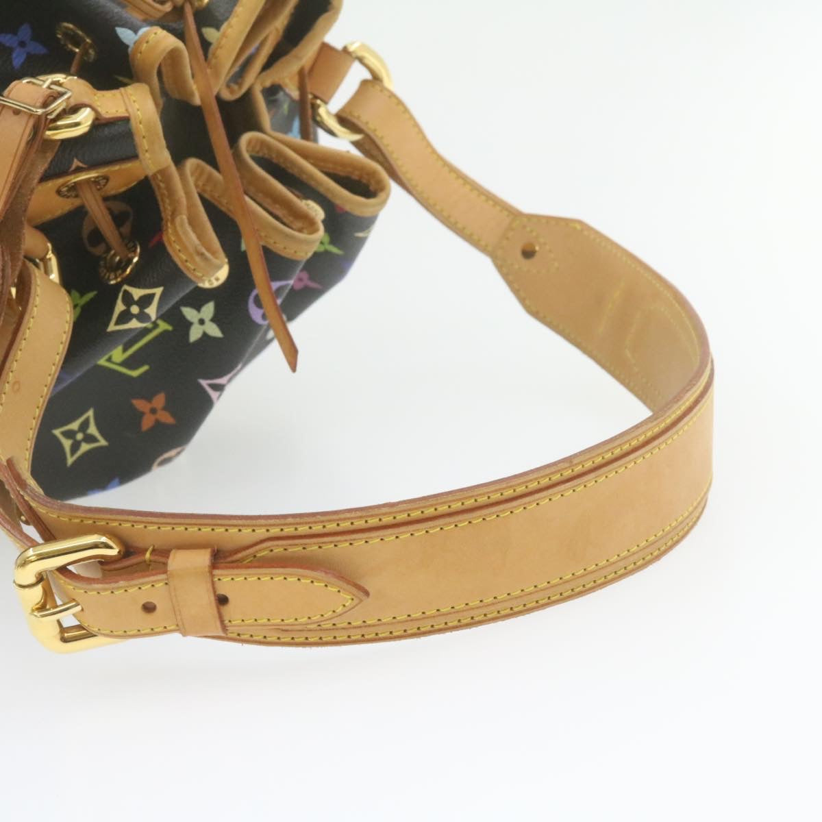 LOUIS VUITTON Monogram Multicolor Noe Shoulder Bag Black M42230 LV Auth am337bSAV